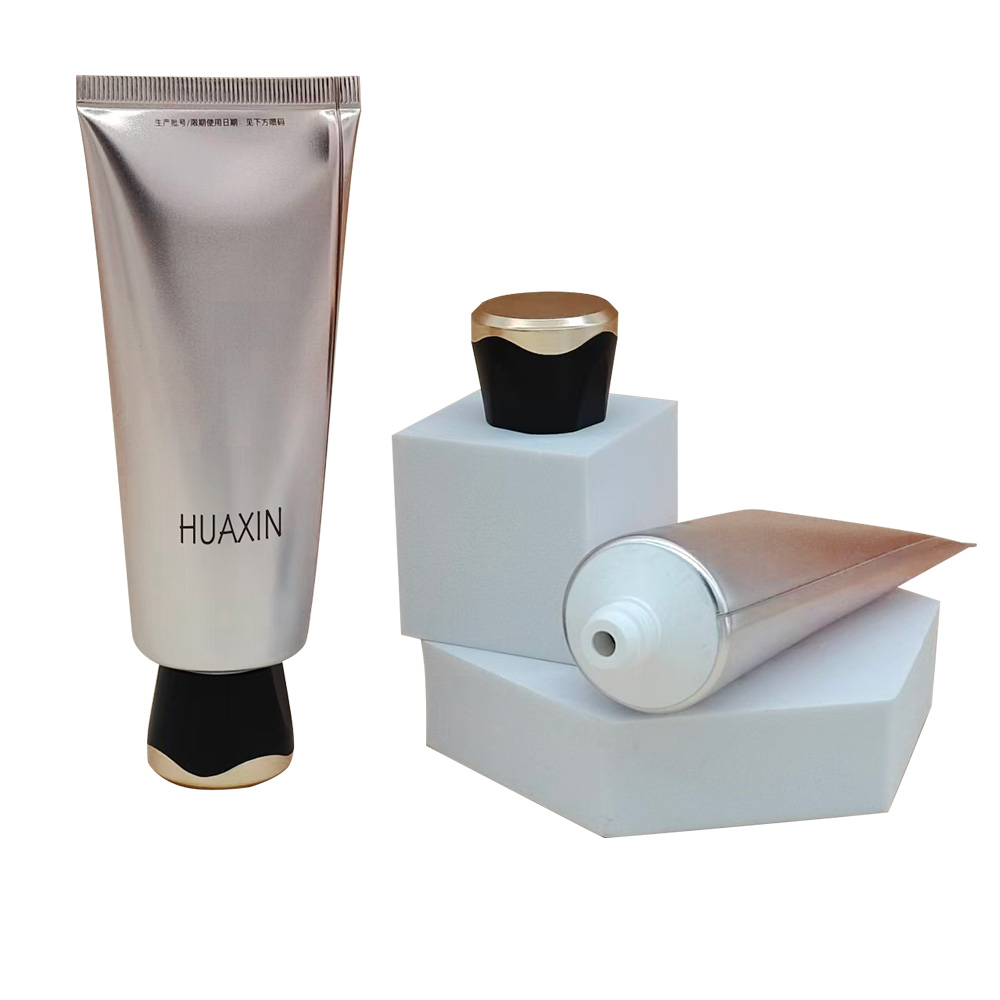 High-end aluminum-plastic tube 100g facial cleanser soft tube electroplated screw cap cosmetic packaging
